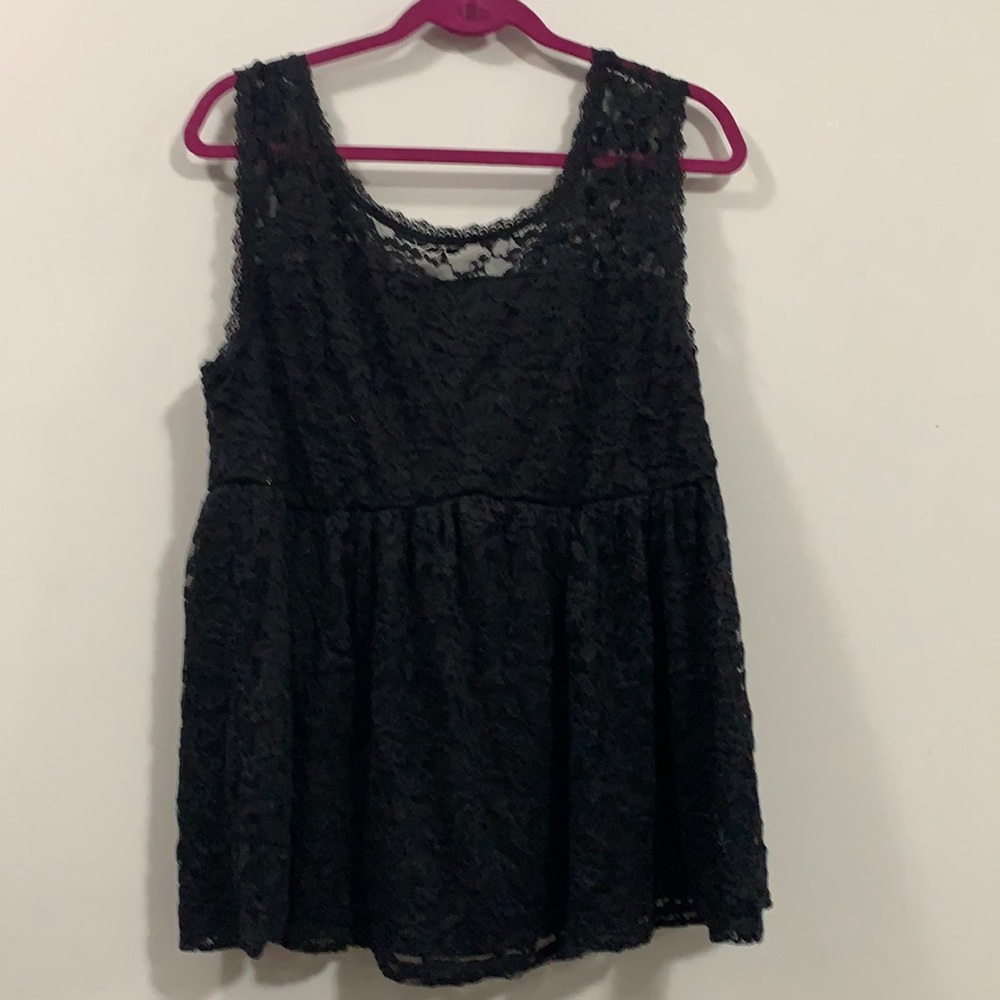 Torrid Black Very Lacy Top Sexy Size 1x